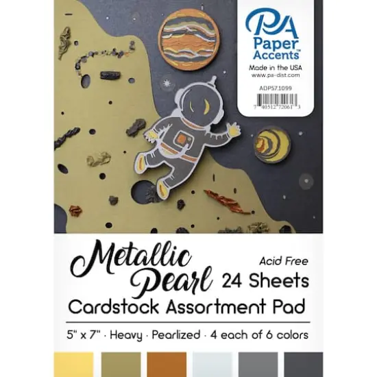 PA Paper&trade; Accents Metallic Pearl 5" x 7" Cardstock Pad, 24 Sheets {1}