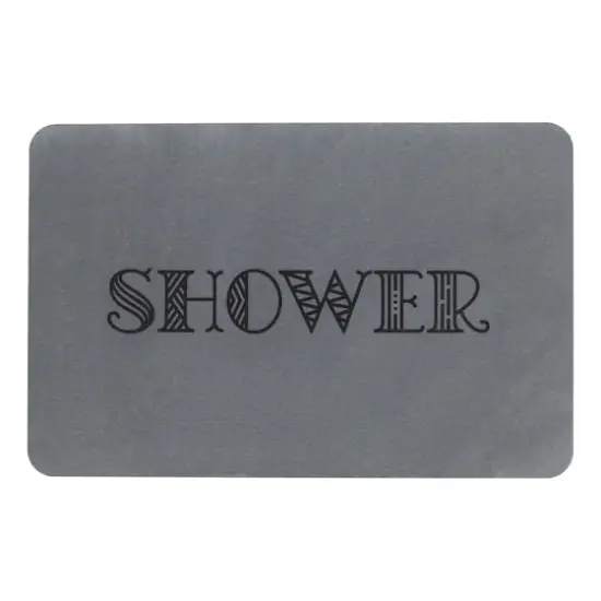 FloorPops Gray Shower Stone Non-Slip Bath Mat {1}