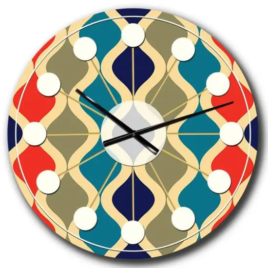 Designart 'Retro Ornamental Design Vi Mid-Century Modern Wall Clock {1}