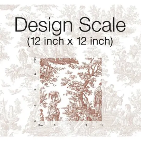 RoomMates Country Life Toile Peel & Stick Wallpaper Red and White {7}