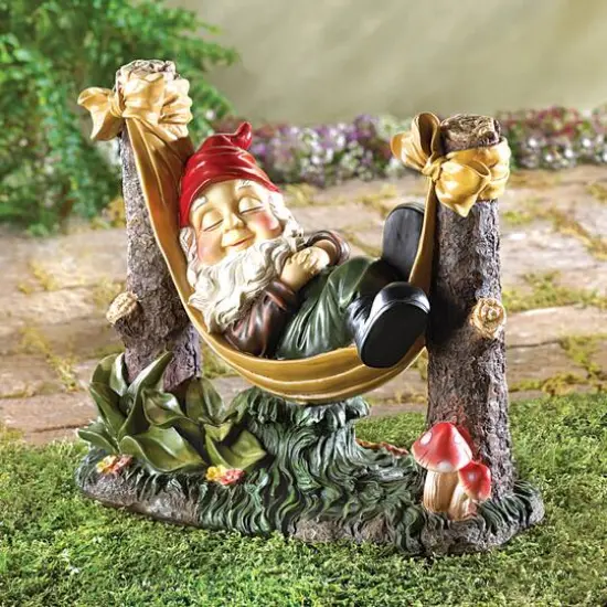 12" Slumbering Garden Gnome Statue {3}