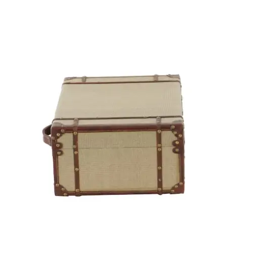 Beige Wood Vintage Trunk Set {4}