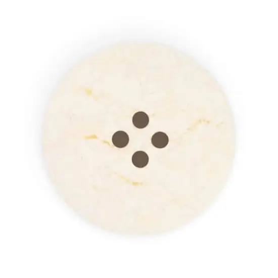 Dritz&reg; 25mm Recycled Cotton Round Stitch Button, 6ct. Natural {6}