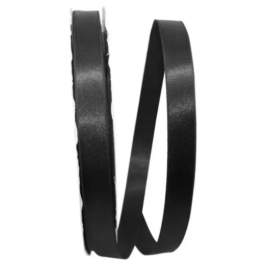 JAM Paper 5/8" x 100yd. Double Face Satin Allure Ribbon Black {1}