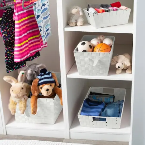 Simplify Large Woven Storage Bin Gray {8}