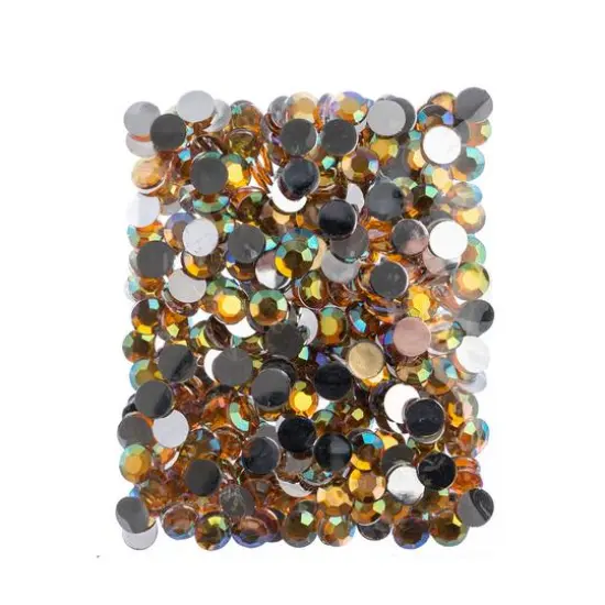 John Bead 12mm Acrylic Round Flat Back Rhinestones, 400ct. Gold AB {4}