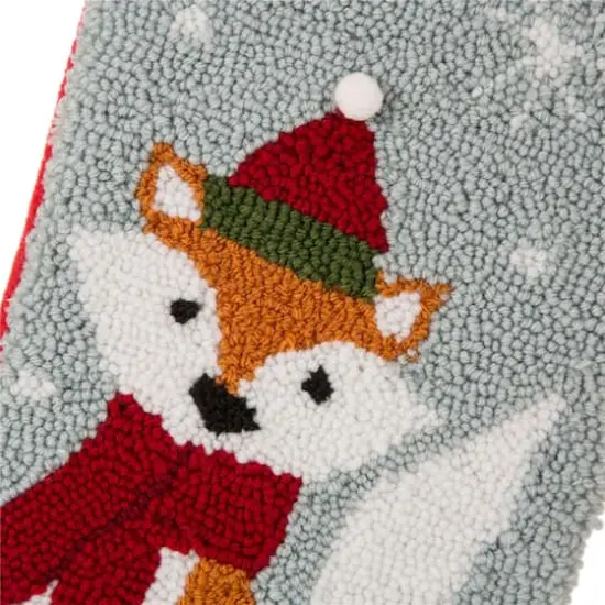 Glitzhome&reg; 19" Fox Hooked Stocking {5}