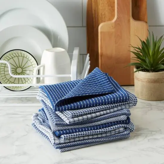 DII&reg; Blue & White Capri Dishcloths, 10ct. {3}