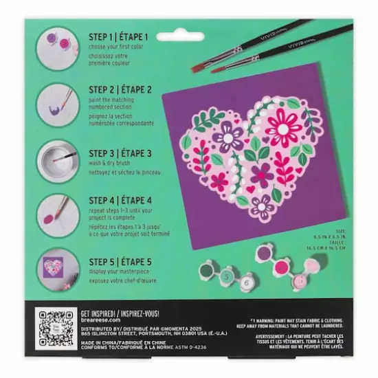 VIVID by Brea Reese&reg; Flower Heart Acrylic Paint-by-Number Kit {5}