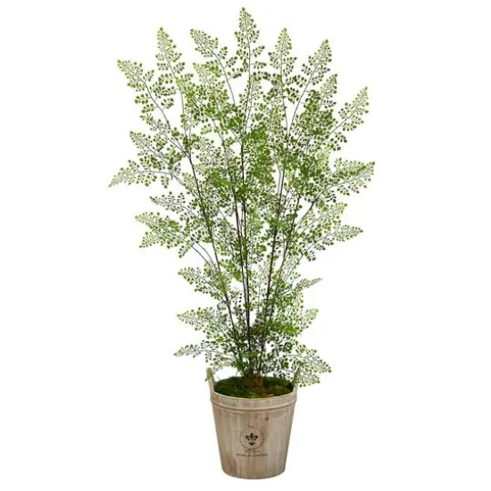 5.5ft. Ruffle Fern Artificial Tree in Farmhouse Planter {1}