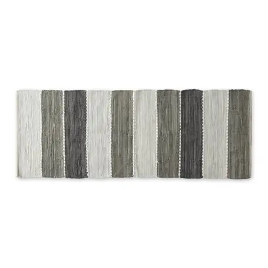 DII&reg; Color Block Cotton Chindi Rug, 2ft. x 3" x 6ft. Gray {1}