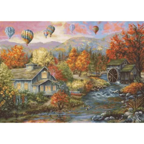 Luca-S Autumn Creek Mill Counted Cross Stitch Kit {1}