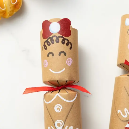 Glitzhome&reg; 8PK 2"D x 12"H Gingerbread Man Christmas Party Crackers with Gift Contents {5}