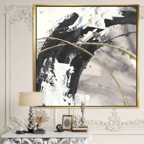 Designart - Glam Painted Arcs I - Transitional Framed Canvas {3}