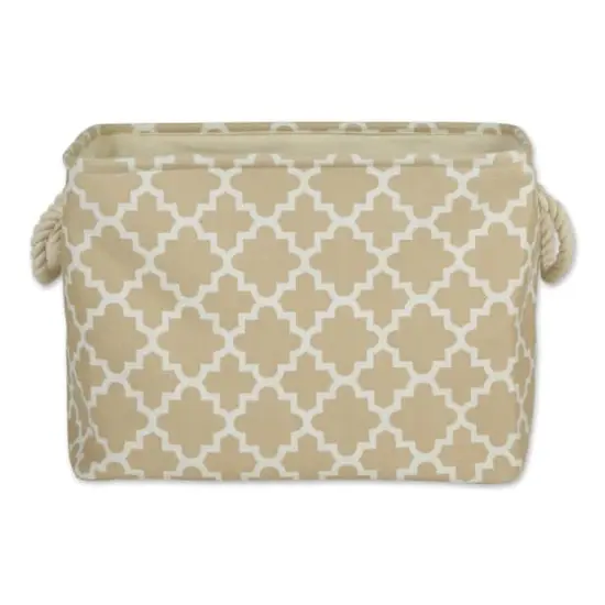 DII&reg; Medium Rectangle Polyester Lattice Bin Vintage Linen {5}