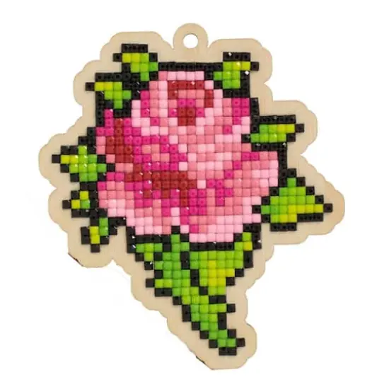 Wizardi Diamond Painting Ornament Kit Rose Bud {1}