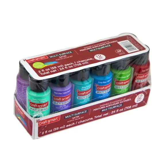 Bright Colors Premium Satin Acrylic Set by Craft Smart&reg; {6}