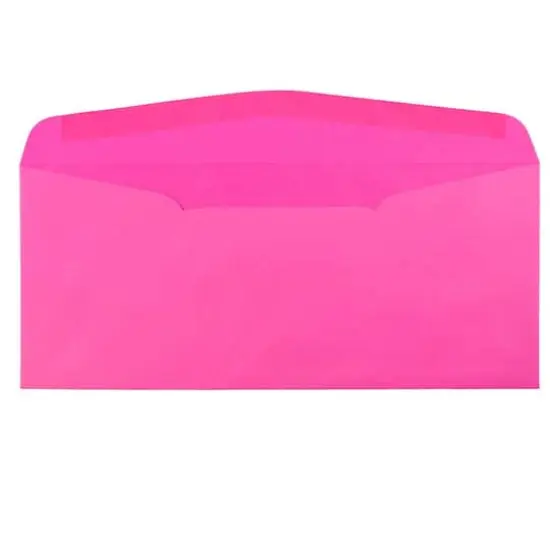 JAM Paper 4" x 9.5" Colored Business Window Envelopes, 50ct. Ultra Fuchsia Hot Pink {5}