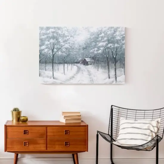 Winter Forest Path II Canvas Wall Art {5}