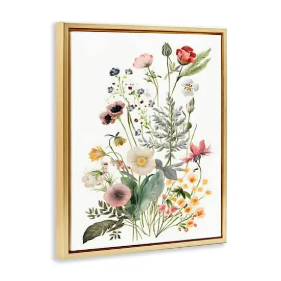 Stupell Industries Subtle Spring Blossoms Floater Framed Art Gold {4}