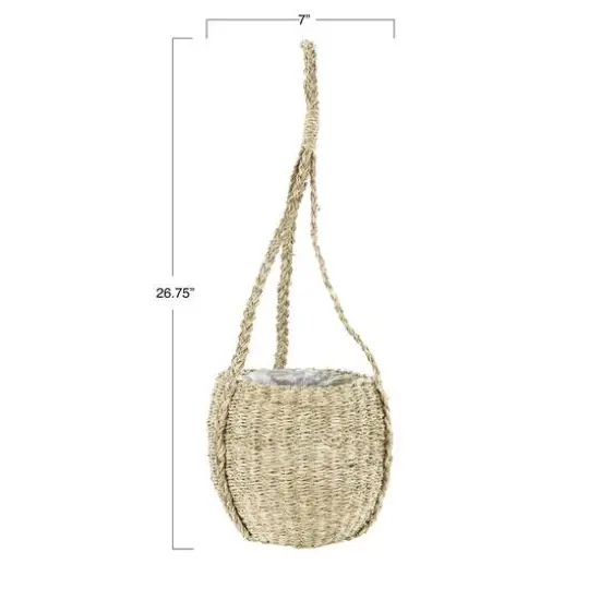 Hello Honey&reg; Handwoven Hanging Seagrass Basket Planter {7}