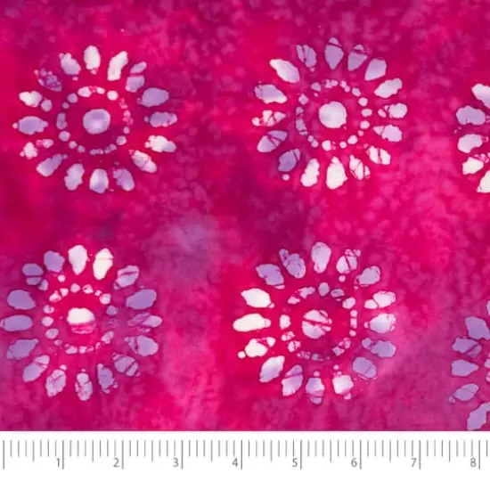 SINGER Batik Medium Violet Red Sunflower Cotton Fabric {1}
