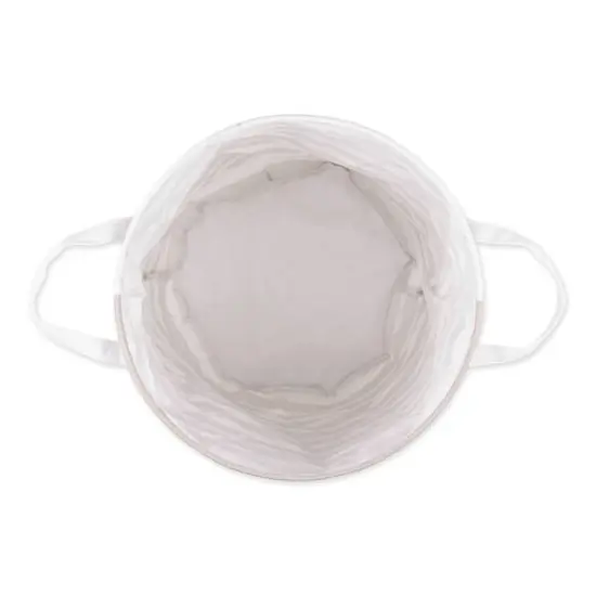 DII&reg; Round Stripes PE-Coated Cotton Polyester Laundry Hamper Stone {6}