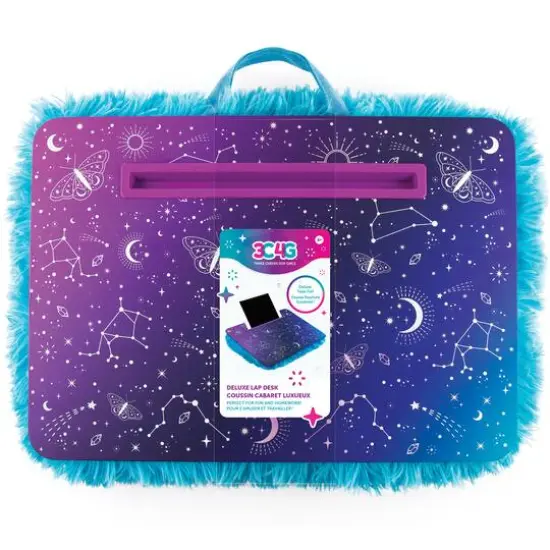 Make It Real&trade; 3C4G 12" x 17" Purple & Teal Celestial Deluxe Fur Lap Desk {1}