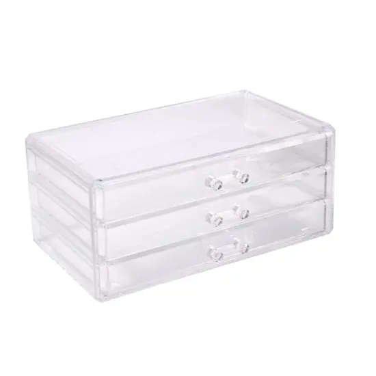 Cecilia Tech 9.5" Clear Stackable 3 Slim Drawer Jewelry Box {1}