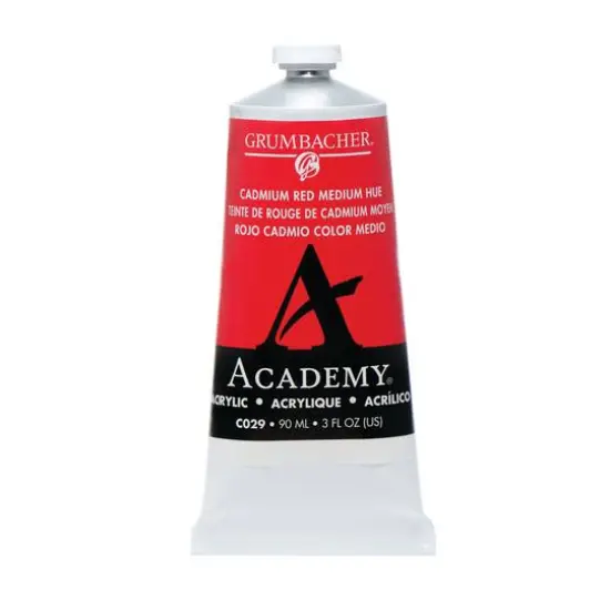 Grumbacher® Academy® Acrylic Paint, 3oz. C029 Cadmium Red Medium {1}