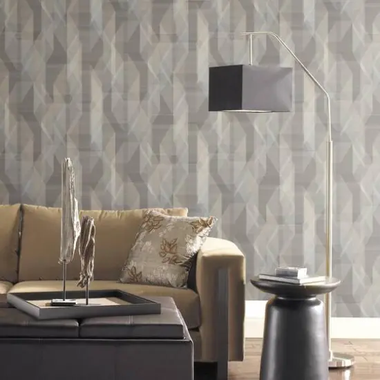 RoomMates Debonair Geometric Peel & Stick Wallpaper Gray {5}