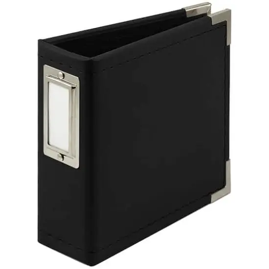 We R Memory Keepers® Classic Leather D-Ring Album, 4" x 4" Black {1}