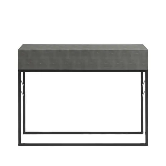Walker Edison Gray 2-Drawer Faux Shagreen Entry Table {7}