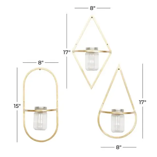 CosmoLiving by Cosmopolitan Gold Vase Metal Wall D&eacute;cor Set, 3ct. {6}