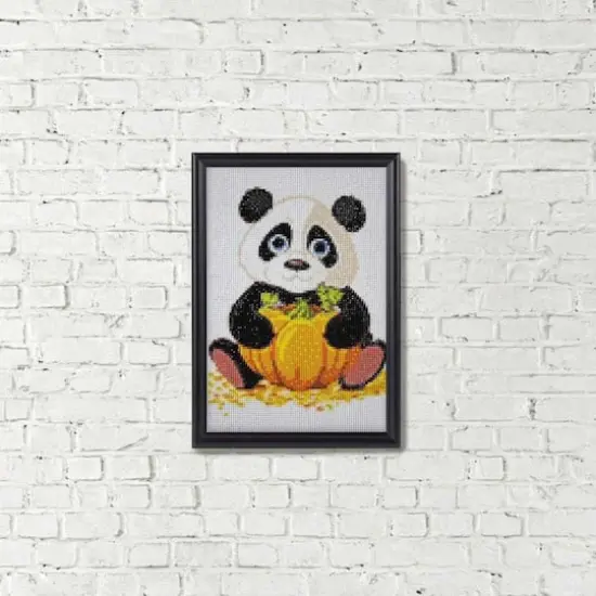 Wizardi Diamond Painting Kit Panda With Pumpkin {1}