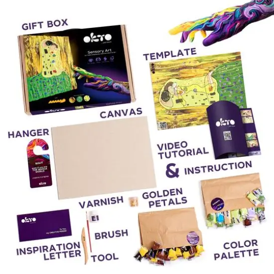 OKTO Sensory Art 3D Gustav Klimt The Kiss Clay Painting Kit {3}