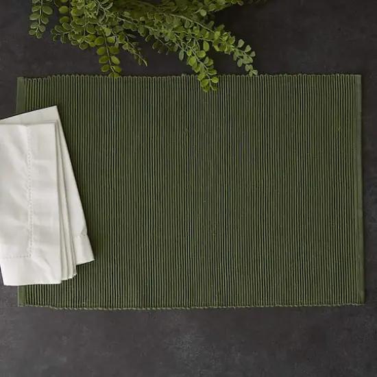 DII&reg; Ribbed Cotton Placemats, 6ct. Sage {5}