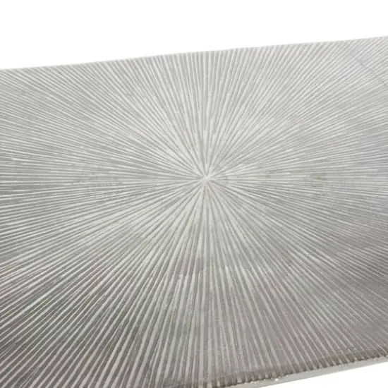Silver Aluminum Glam Console Table, 50" x 15" x 31" {6}