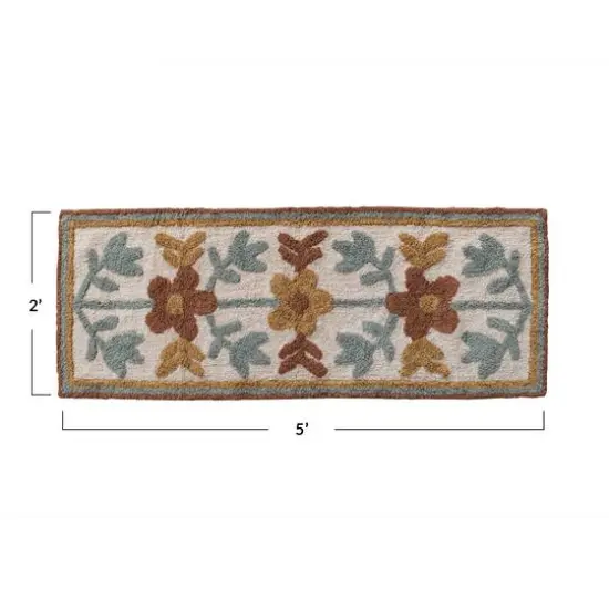 Hello Honey&reg; 5ft. Cotton Tufted Floor Runner with Flowers {6}