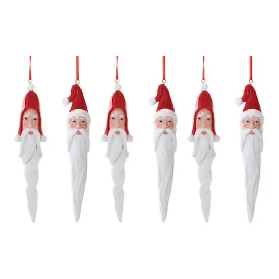 Carved Santa Drop Ornament Set {1}