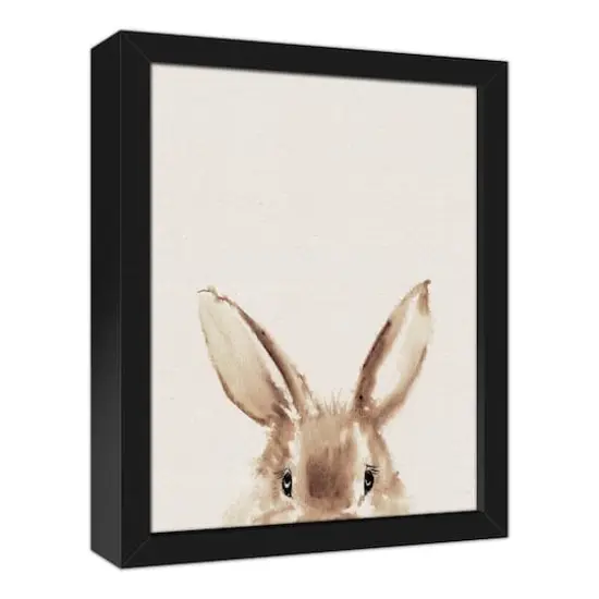 Peeking Bunny 11" x 14" Black Floating Framed Canvas {3}