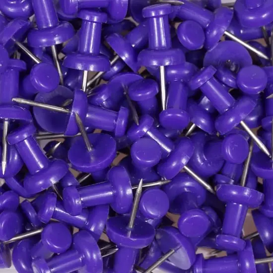 JAM Paper Colorful Standard Push Pins, 100ct. Purple {5}