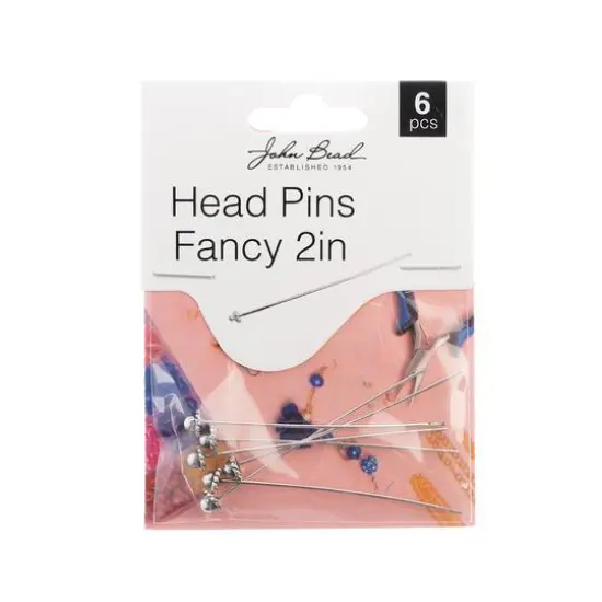 John Bead Must Have Findings 2" Fancy Head Pins, 6ct. Gold {2}
