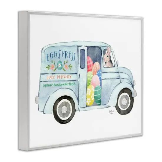 Stupell Industries Patterned Easter Eggs Truck Holiday Bunny Painting Framed Giclee Art White {4}