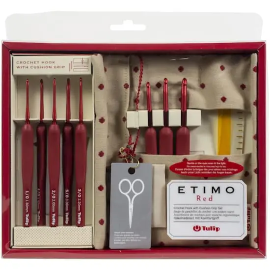 Tulip&reg; Etimo Red Crochet Hook with Cushion Grip Set {1}