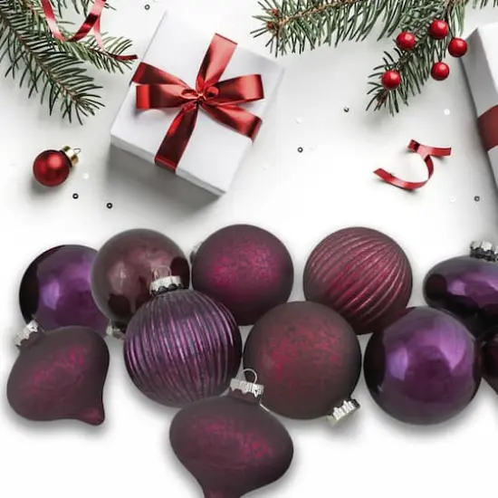 12ct. Jewel Tone Glass Onion & Ball Ornaments {4}