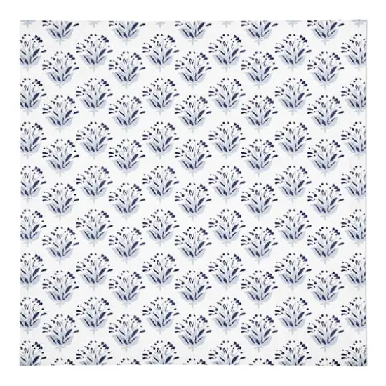 Blue Floral Pattern 10" x 10" Poly Twill Napkin {1}
