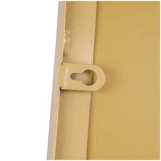 47" Gold Colored Slim Abstract Wavy Metal Wall Mirror {4}