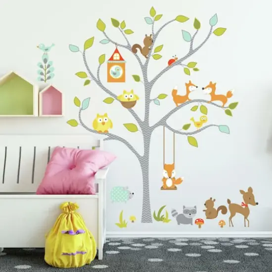 RoomMates Woodland Fox & Friends Tree Peel & Stick Wall Decals {5}