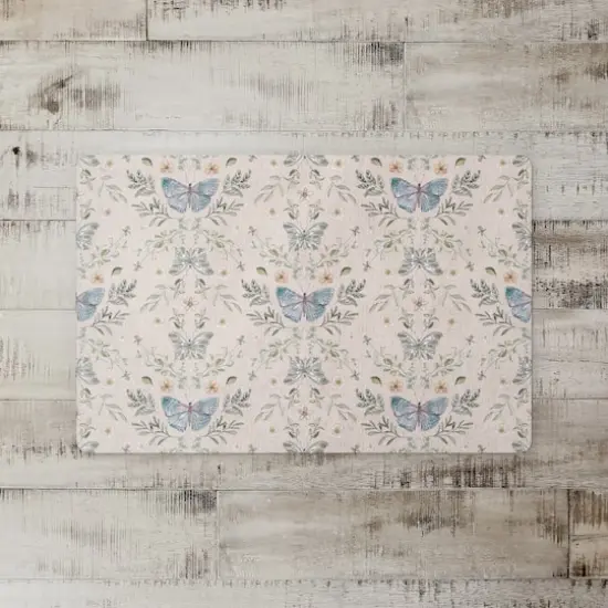 Butterfly Pattern Floor Mat Cream {3}